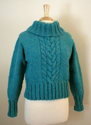 Cropped Cable Pullover with Detachable Turtleneck Kit *** LARGE *** Cropped Cable Pullover with Detachable Turtleneck Kit *** LARGE ***